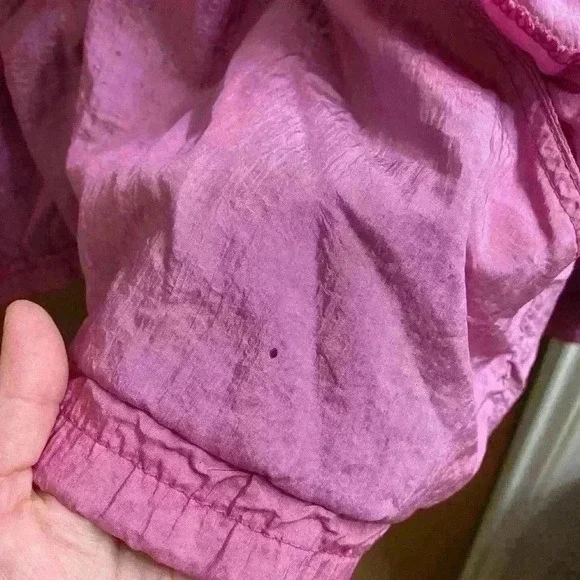 Vintage 90s Natural Sport Colorbock Windbreaker Pink and Purple Size L - Picture 14 of 16